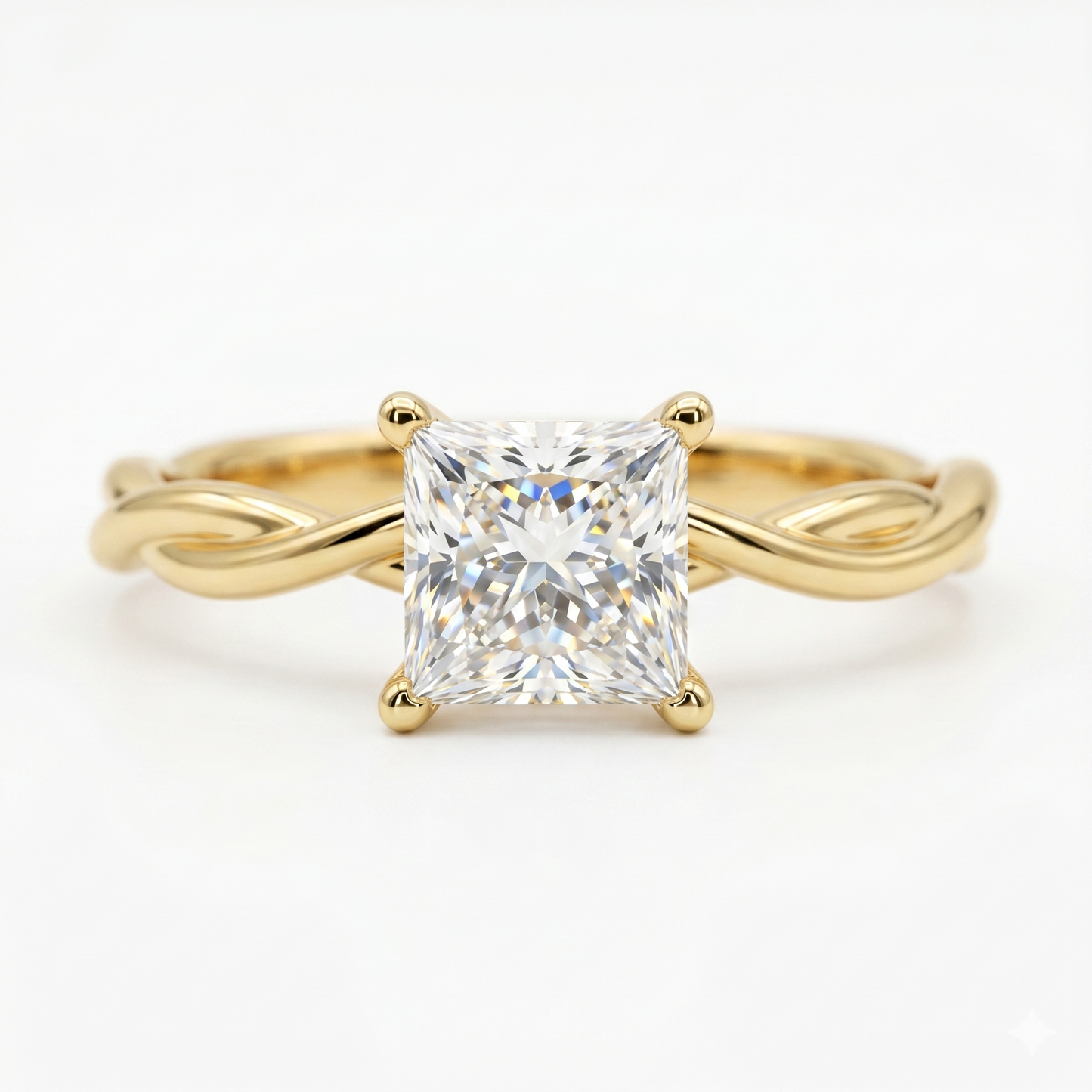 1.00Ct Princess Cut Solitaire Lab-Grown Engagement Ring