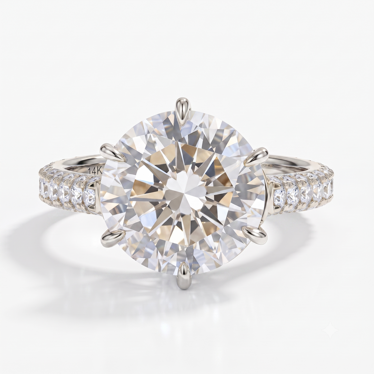 2.00ct Round Cut Paved Lab-Grown Engagement Ring