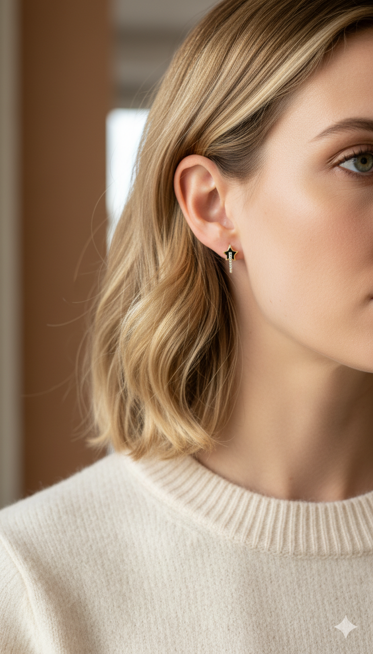 Star Lab Grown Diamond Hoop Earrings
