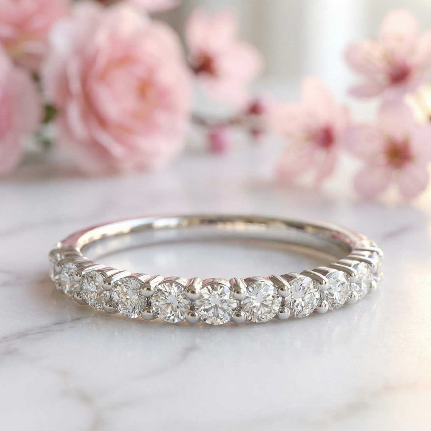 0.375 Ct Lab-Grown Diamond Wedding Band – 14K Eternity Ring