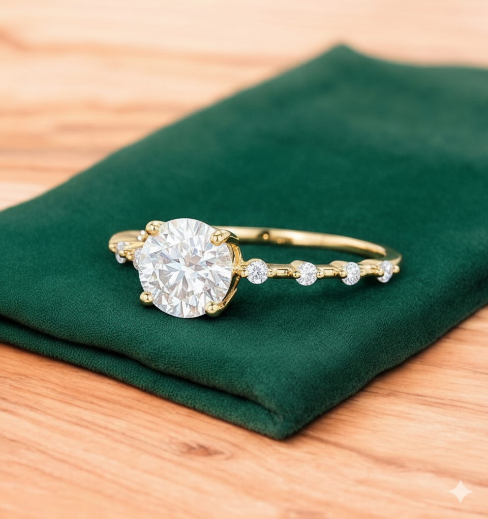 1.120 ct Round Cut Lab Grown Diamond Engagement Ring • Classic Solitaire or Halo Bridal Ring