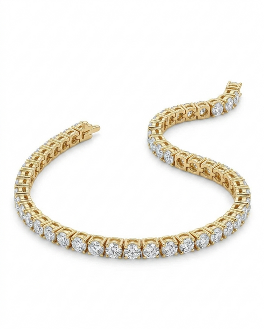 12.00ct. Round Cut Natural Diamond Tennis Bracelet In 14k White Gold 7"