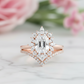 1.70 Ct Emerald Cut Moissanite Ring Set – Chevron Band