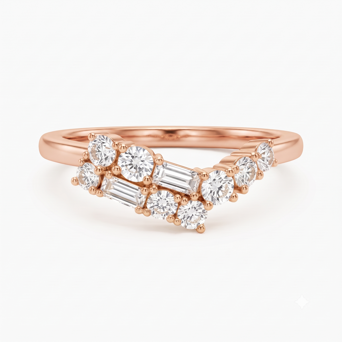0.300 ct Baguette & Round Cut Lab Grown Diamond Wedding Band