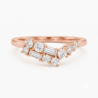 0.300 ct Baguette & Round Cut Lab Grown Diamond Wedding Band