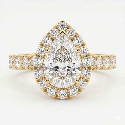 1.50 CT Pear Cut Lab-Grown Engagement Ring