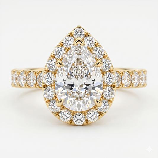 1.50 CT Pear Cut Lab-Grown Engagement Ring