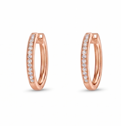 1/10ct Pave-Set Lab-Grown Diamond Hoop Earrings