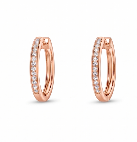 1/10ct Pave-Set Lab-Grown Diamond Hoop Earrings