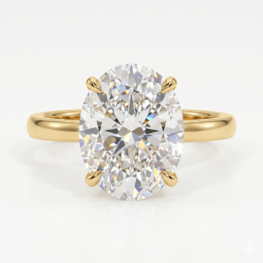2.0ct Oval cut Lab-Grown Rose Gold engagement Ring