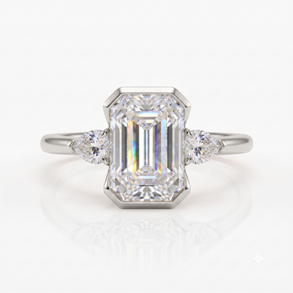 2 CT Emerald Cut Lab-Grown Engagement Ring