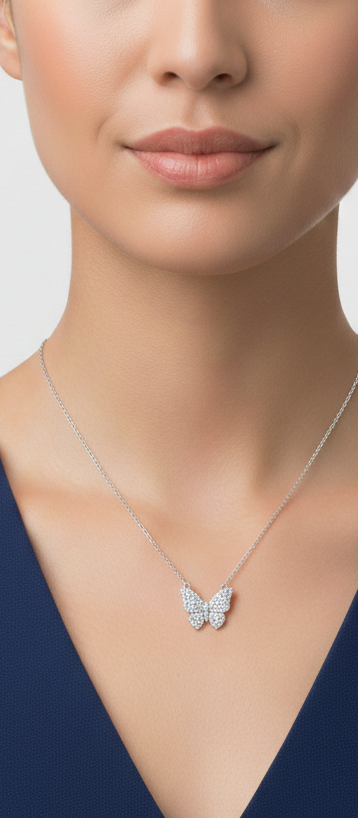 0.300 Ct Butterfly Lab-Grown Diamond Necklace