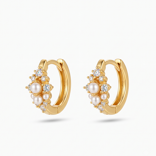 pearl huggie earrings​

