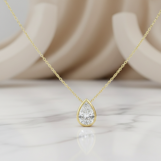 0.500ct Pear Lab-Grown Solitaire Necklace