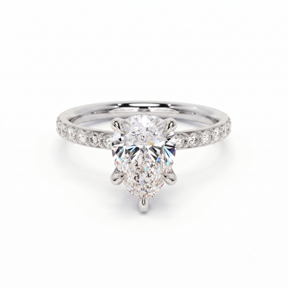 1.150 CT Pear Shape Natural Diamond Engagement Ring