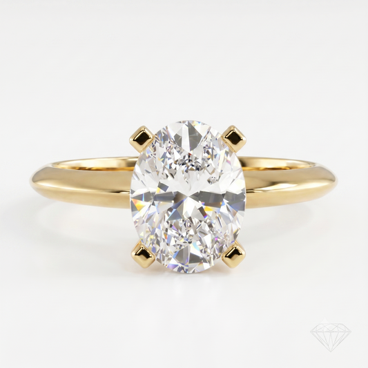 Certified 1.00Ct Oval cut Moissanite Solitaire Engagement Ring 14k White Gold