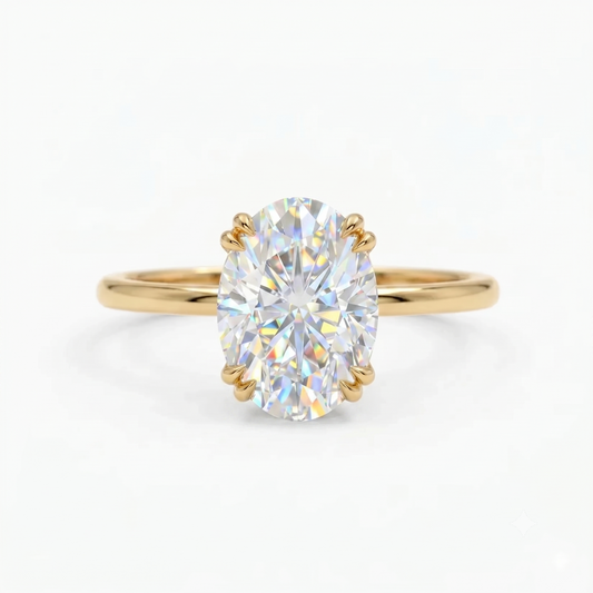 Oval 2.50 ct Lab-Created Diamond Ring – 14K Gold