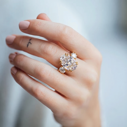 2.30 CT Oval Lab Grown Diamond Five Stone Engagement Ring