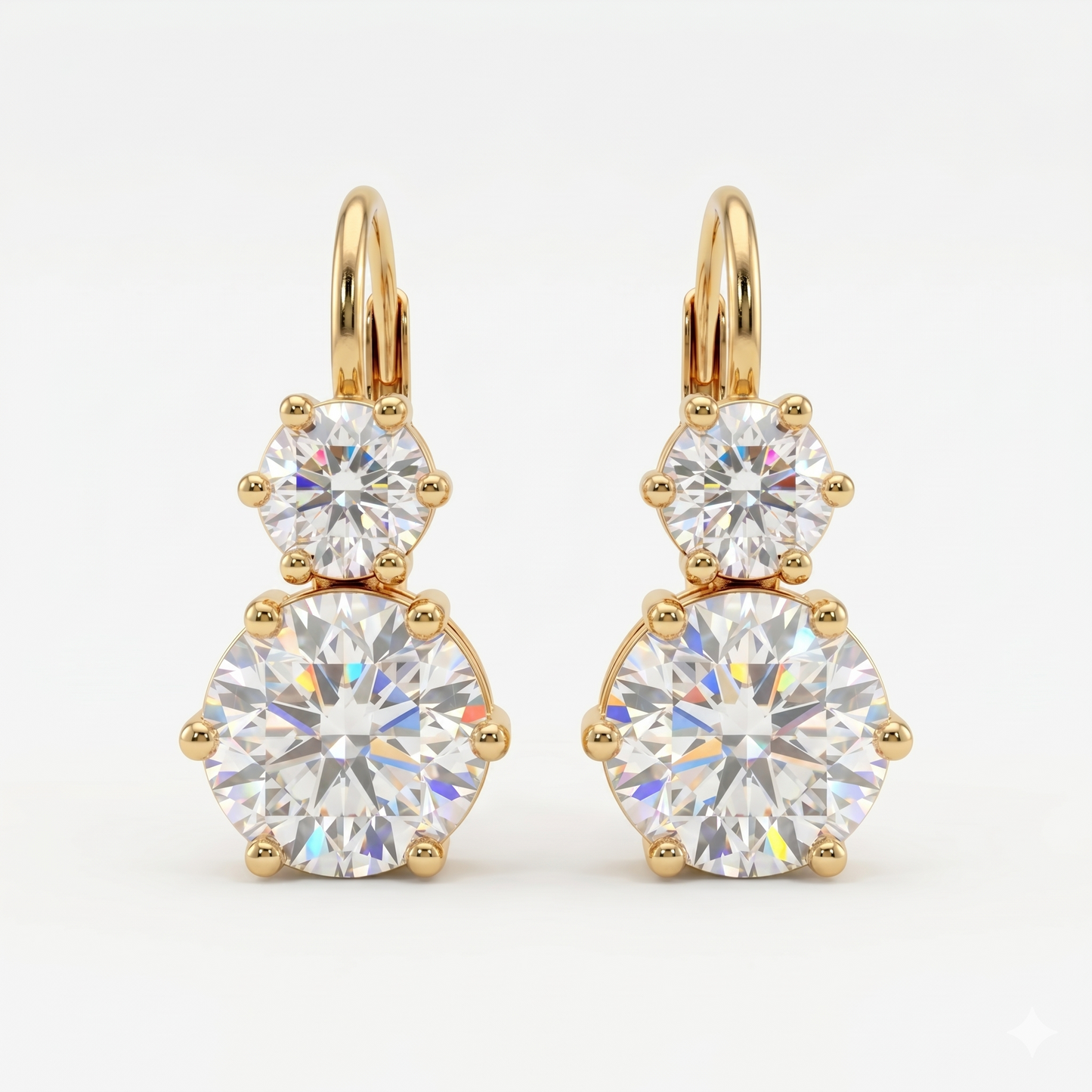 8.00ct Round Lab Grown Diamond Drop Dangle Earrings