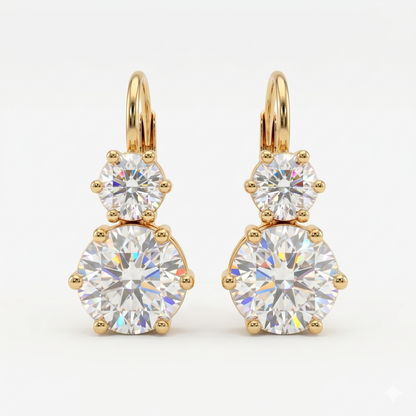 8.00ct Round Lab Grown Diamond Drop Dangle Earrings