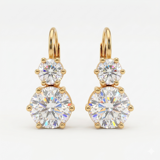 8.00ct Round Lab Grown Diamond Drop Dangle Earrings