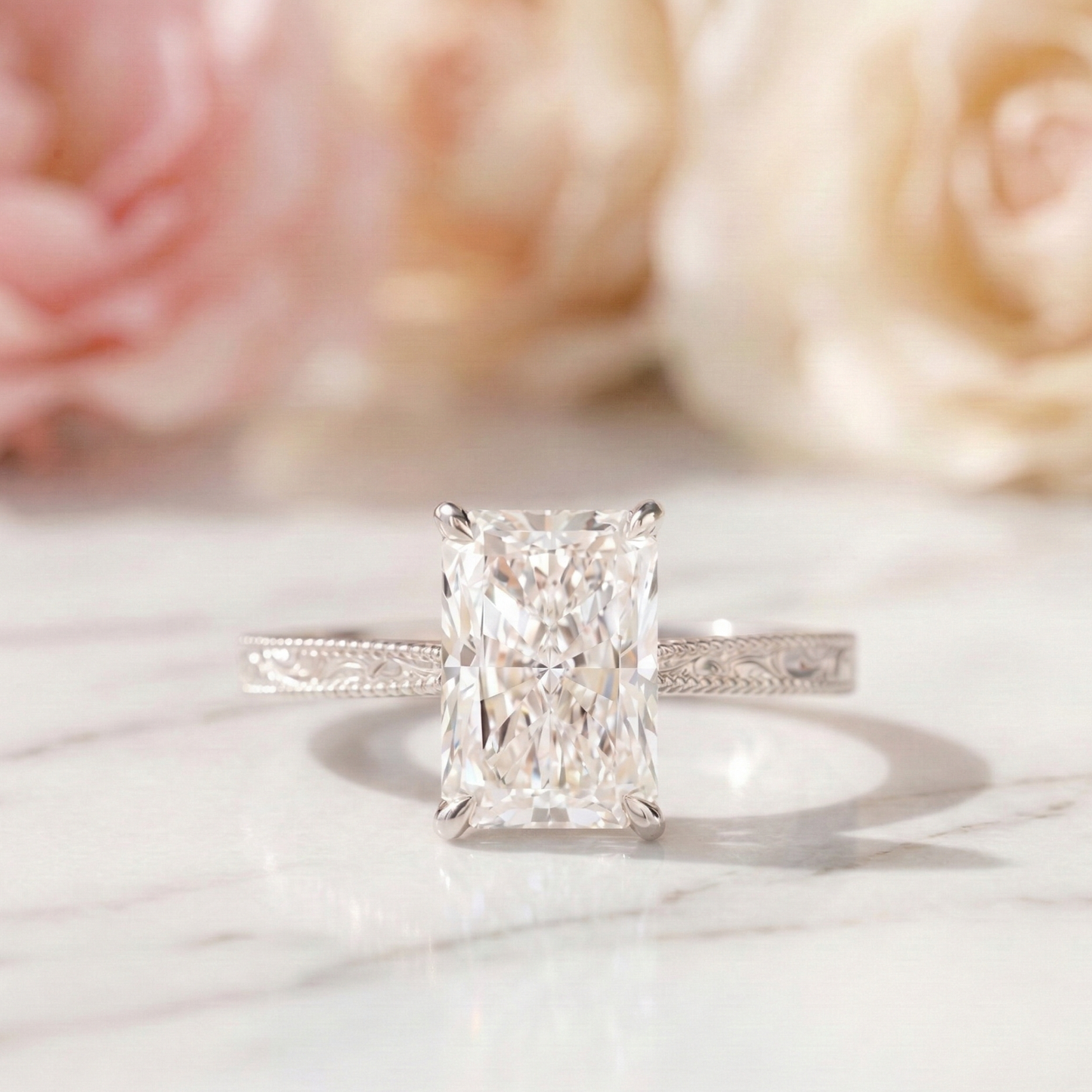 2 Ct Radiant Cut Lab Grown Diamond Ring