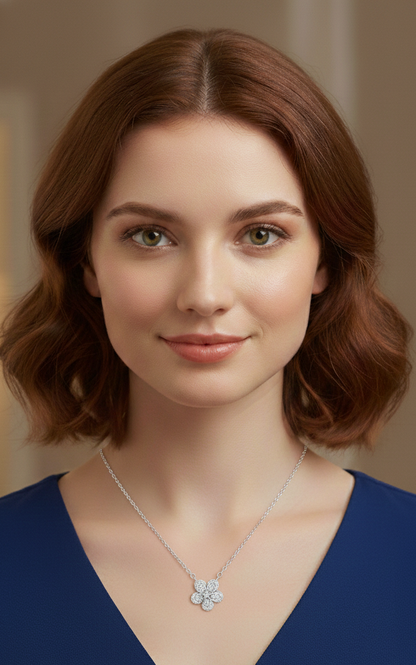floating diamond pendant necklace​


