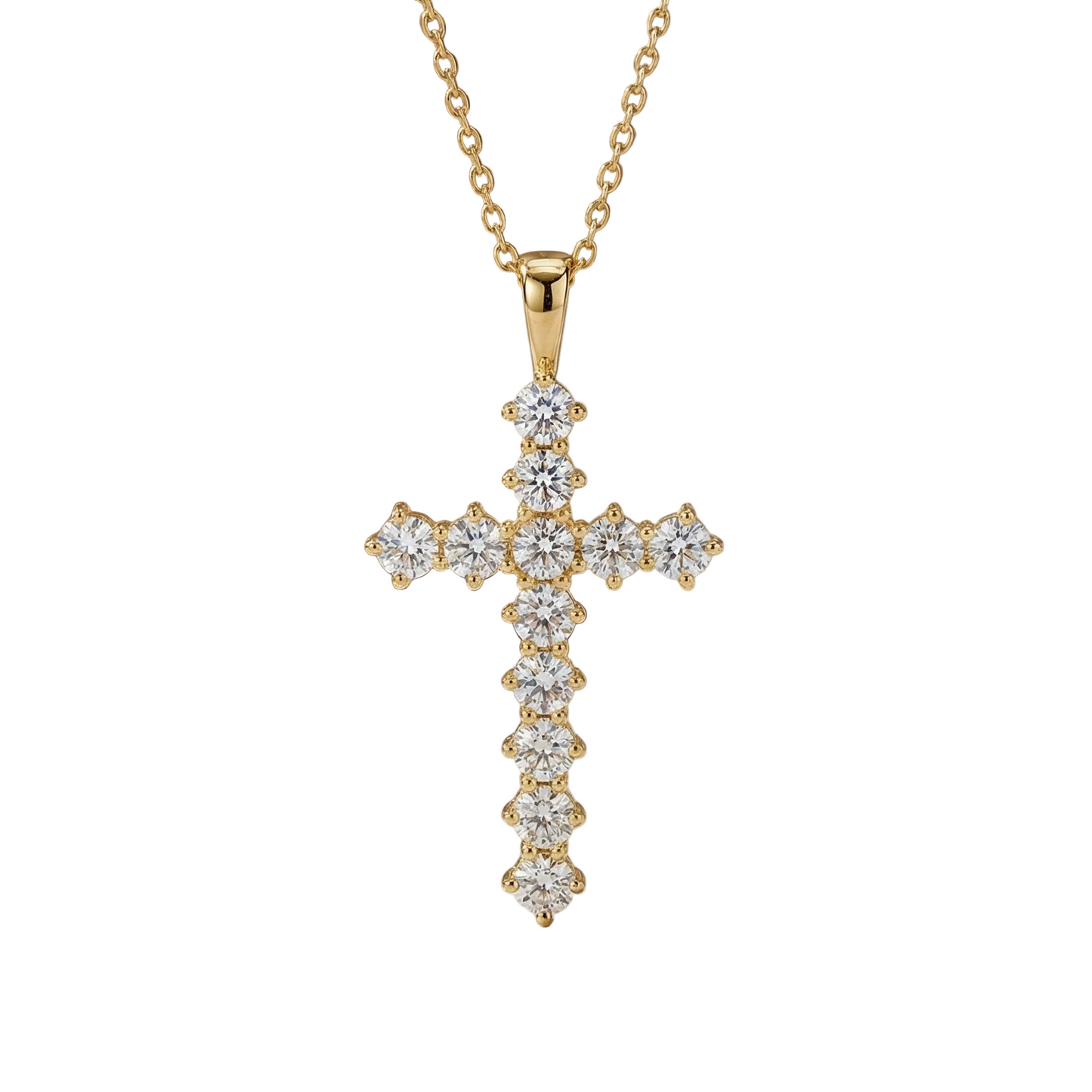 1.30Ct Brilliant Lab-Grown Cross Necklace
