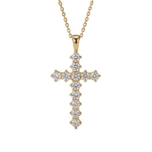 1.30Ct Brilliant Lab-Grown Cross Necklace