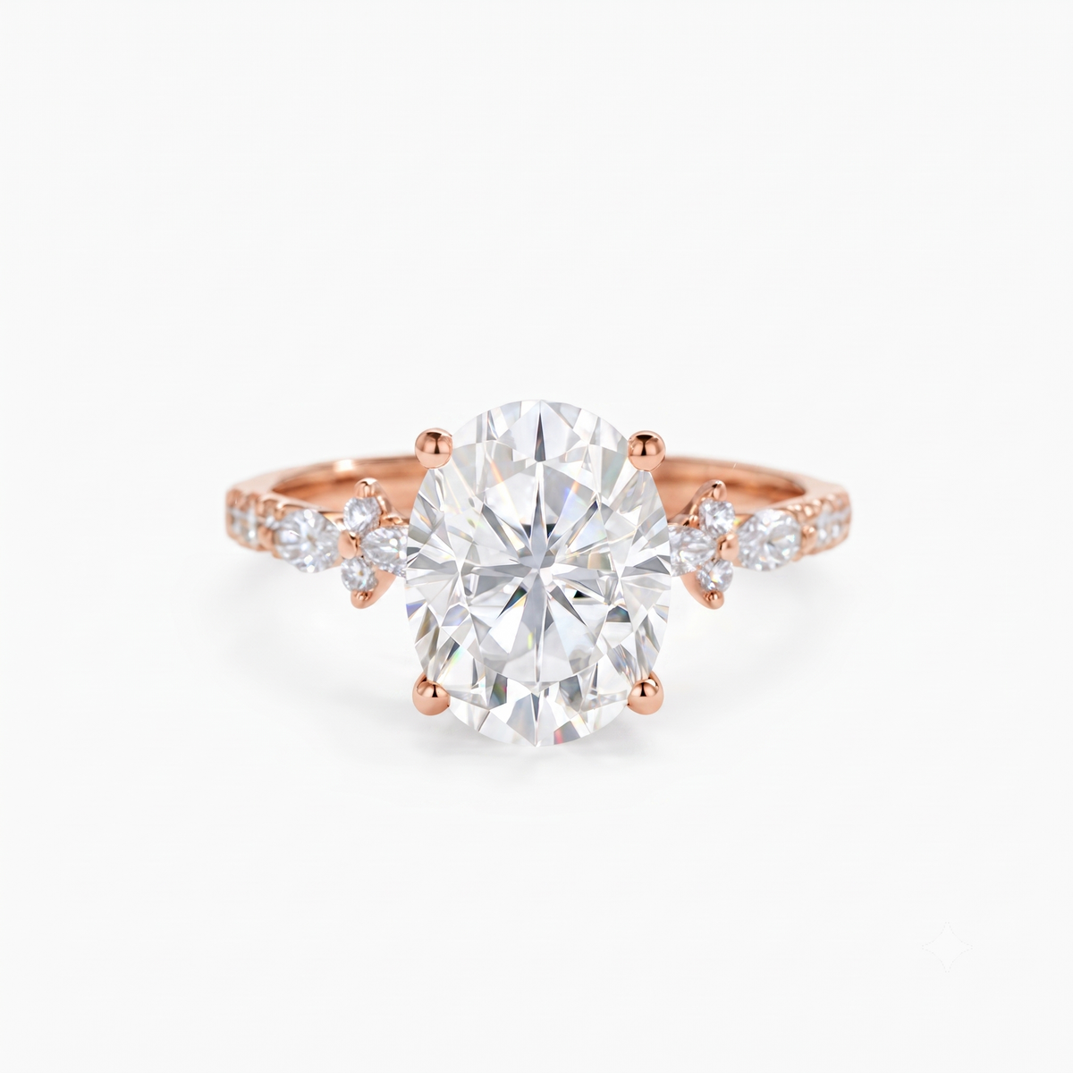 2.800 ct Vintage Oval Engagement Ring, 14K Solid Yellow Gold