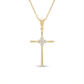 0.40 CT Moissanite Cross Pendant Necklace - 14K Solid Gold