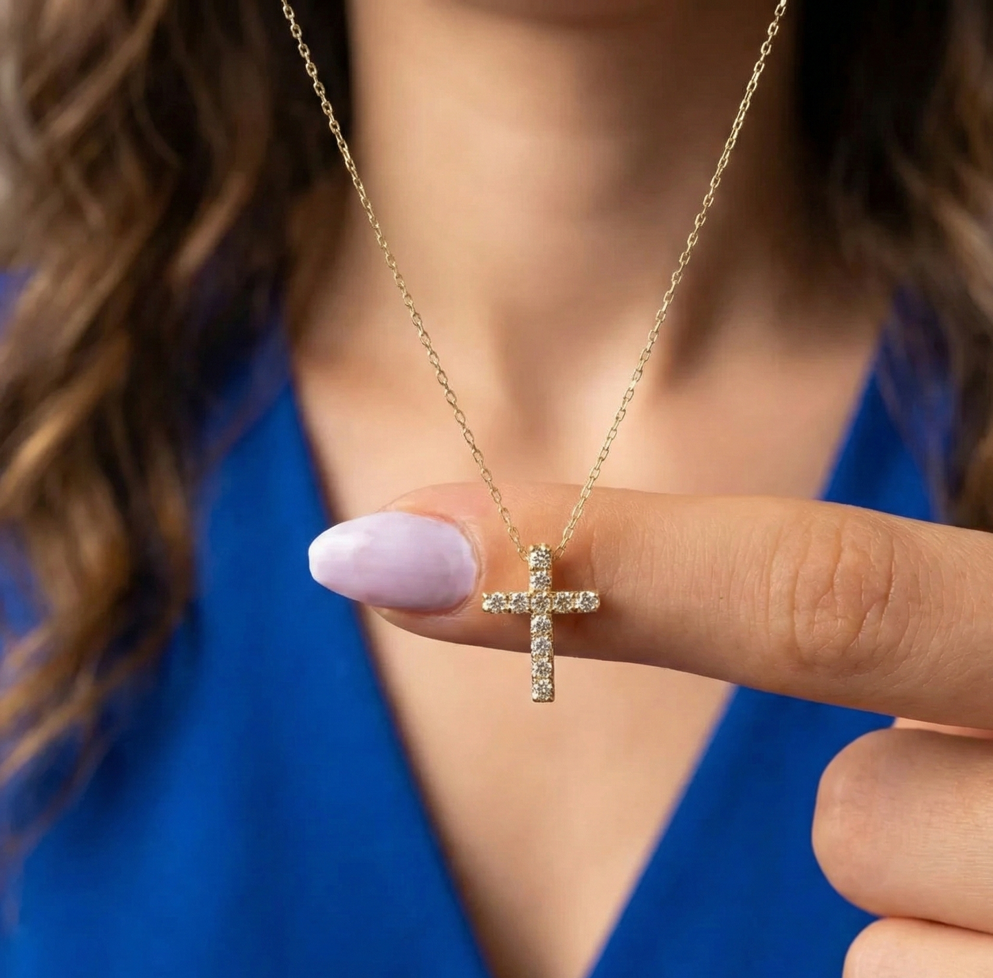 moissanite cross pendant necklace​

