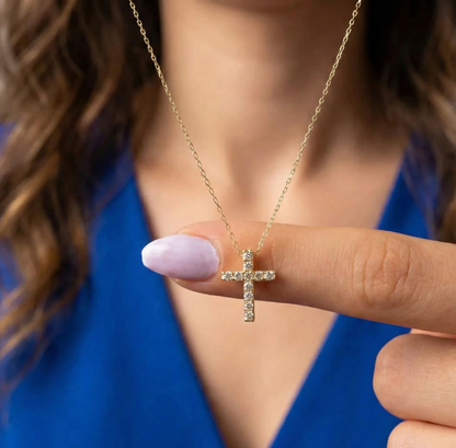 moissanite cross pendant necklace​

