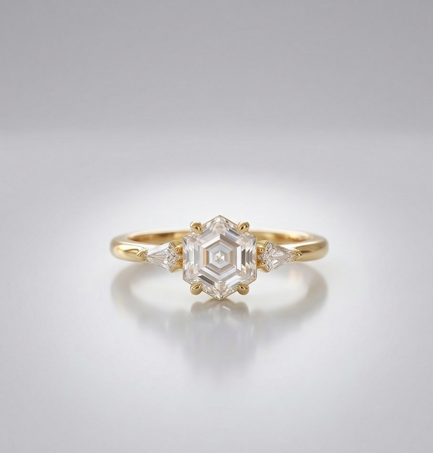 hexagon cut diamond engagement ring​

