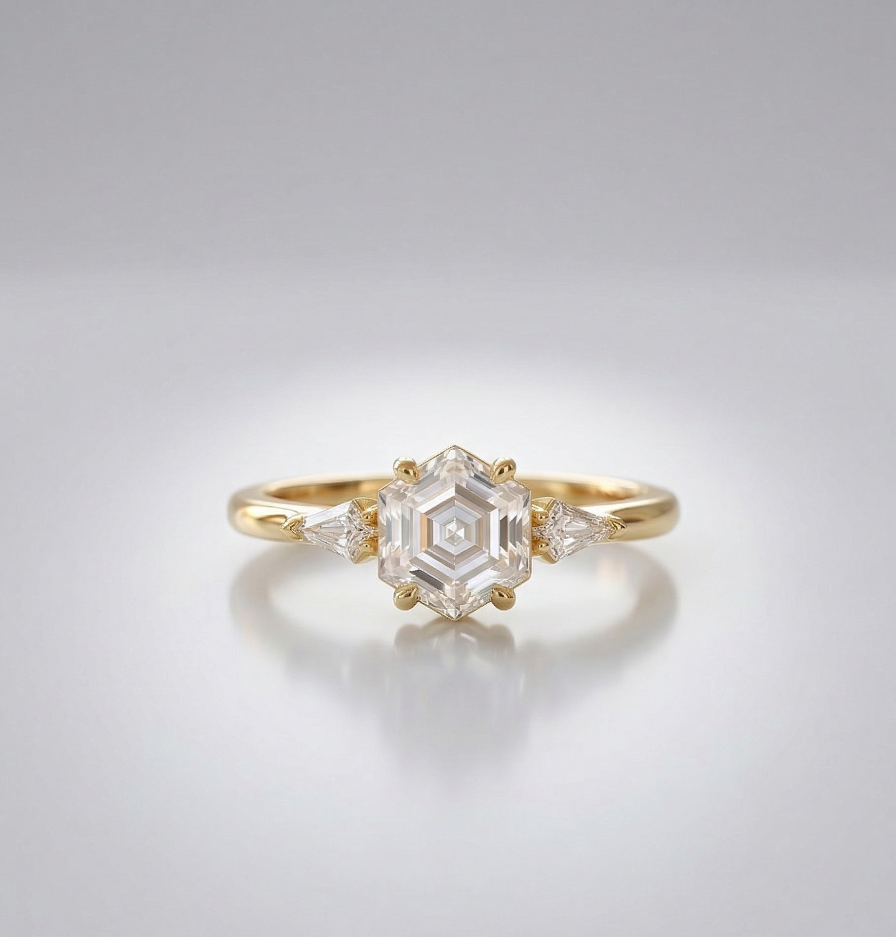 hexagon cut diamond engagement ring​

