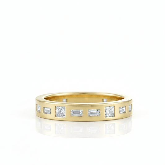 1.02Ct Baguette Princess Cut Wedding Ring