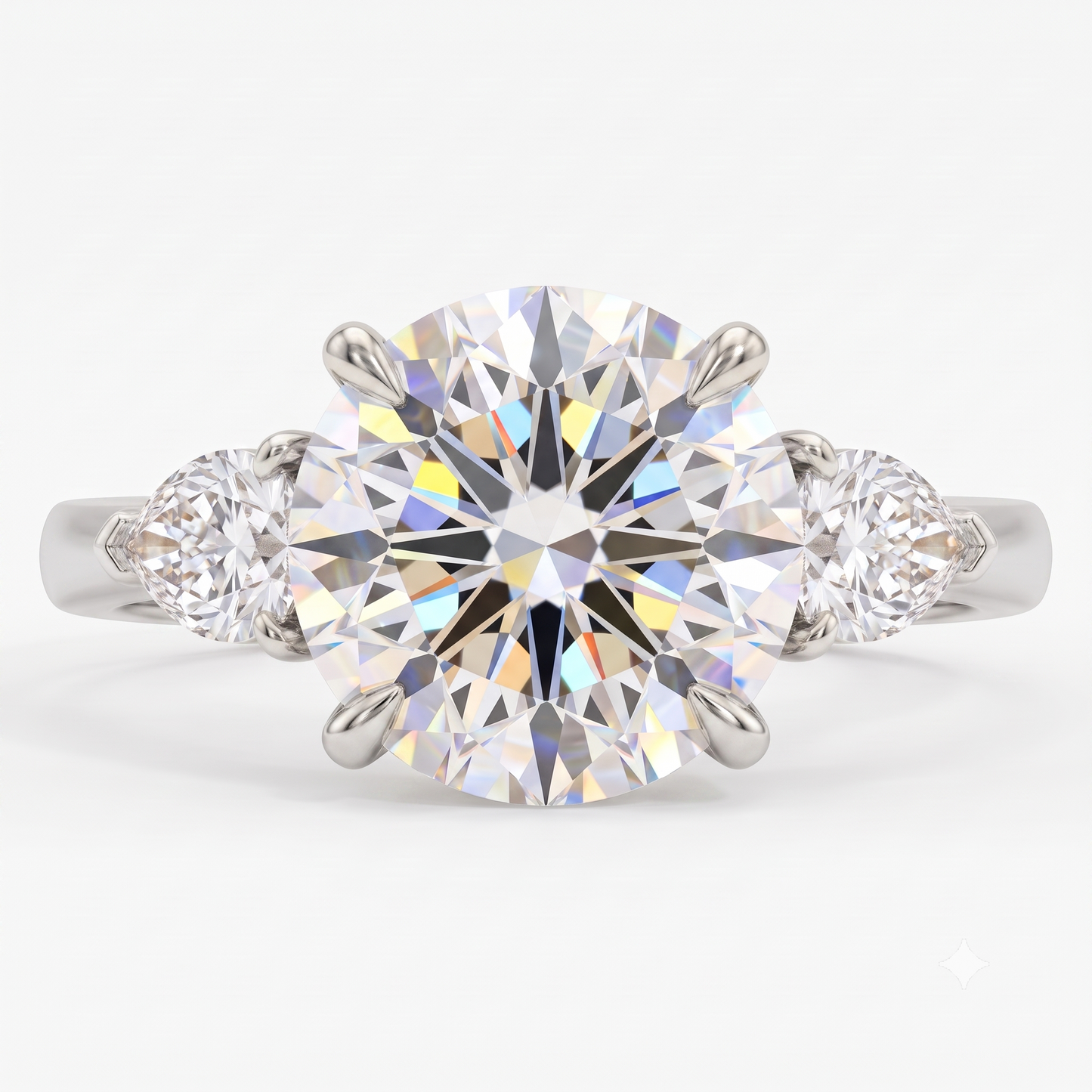 1.40ct Round Cut Lab Grown Diamond Three Stone Engagement Ring