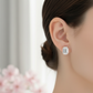 1/2ct Double Scoop Emerald Cut Lab Grown Diamond Stud Earrings