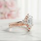 1.70 Ct Emerald Cut Moissanite Engagement Ring Set