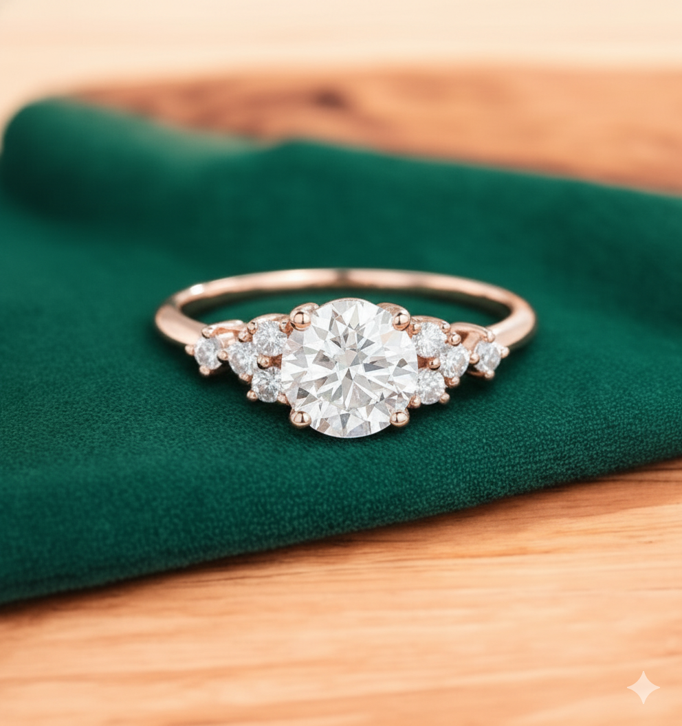 1.180 ct Round Cut Lab Grown Diamond Engagement Ring