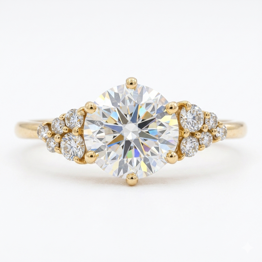 1.14 ct Round Lab-Grown Diamond Engagement Ring – Yellow Gold
