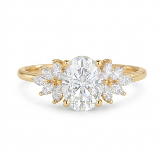 1.250 Ct Oval Lab-Grown Diamond Ring – Elegant Engagement Piece