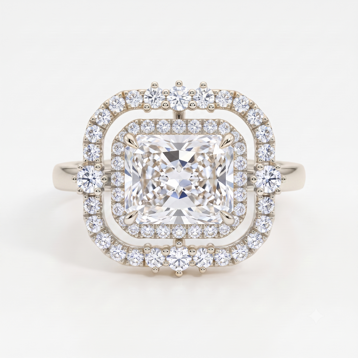 1.5ct Radiant Cut Halo Lab-Grown Engagement Ring