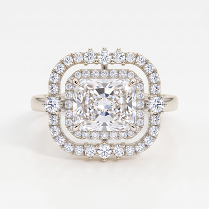 1.5ct Radiant Cut Halo Lab-Grown Engagement Ring