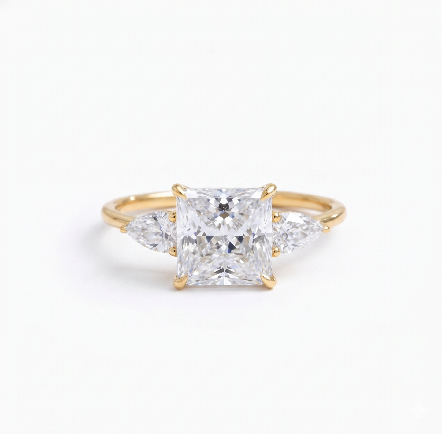 2.35 ct Princess Cut Lab-Grown Diamond Three-Stone Ring