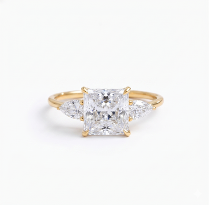2.35 ct Princess Cut Lab-Grown Diamond Three-Stone Ring