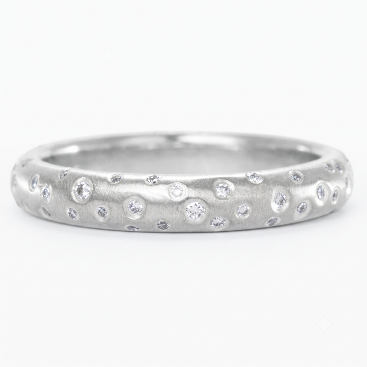 round cut lab grown diamond wedding band