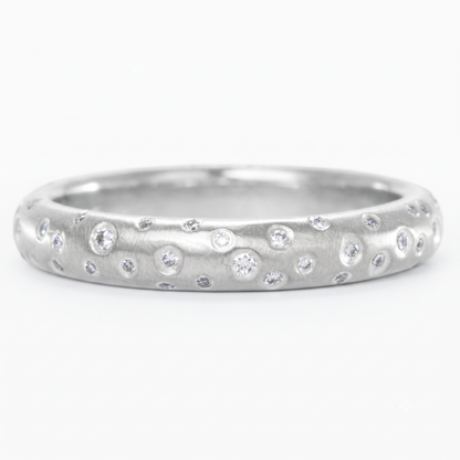 round cut lab grown diamond wedding band