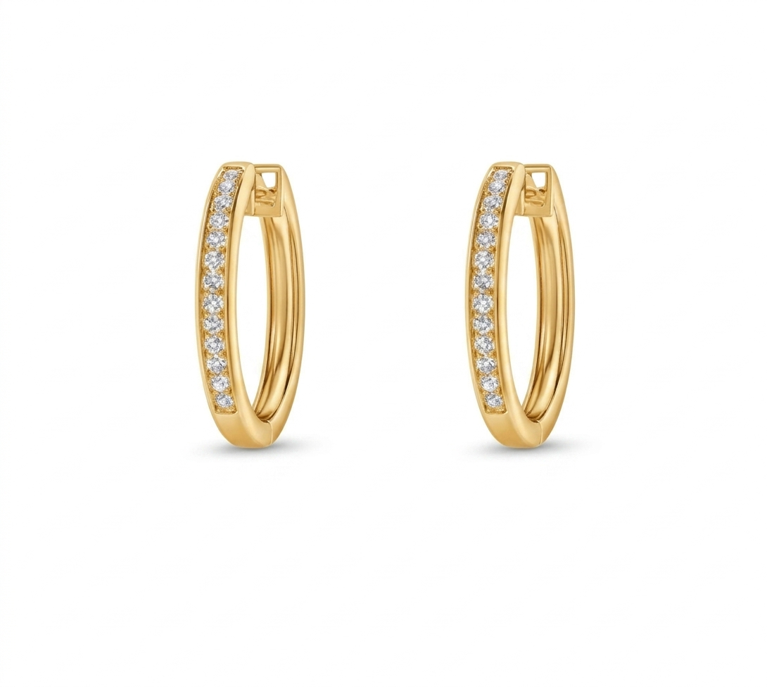 Pave-Set Lab Diamond Hoops 1.00 ct – 14K / 18K