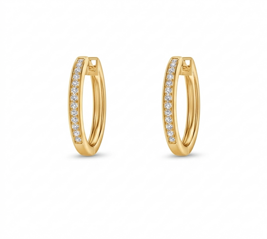 Pave-Set Lab Diamond Hoops 1.00 ct – 14K / 18K
